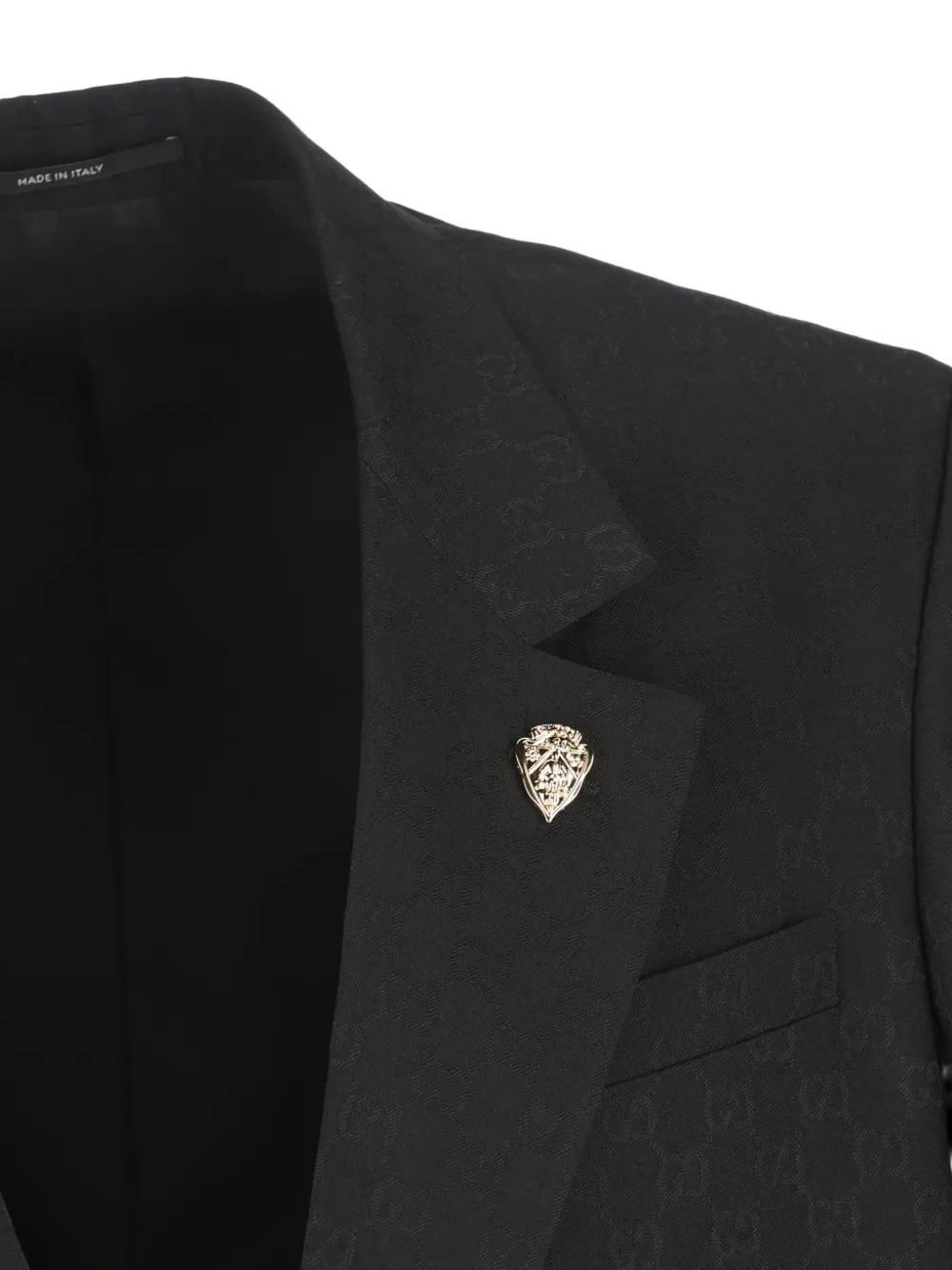Gucci GG wollen blazer met enkele rij knopen Zwart