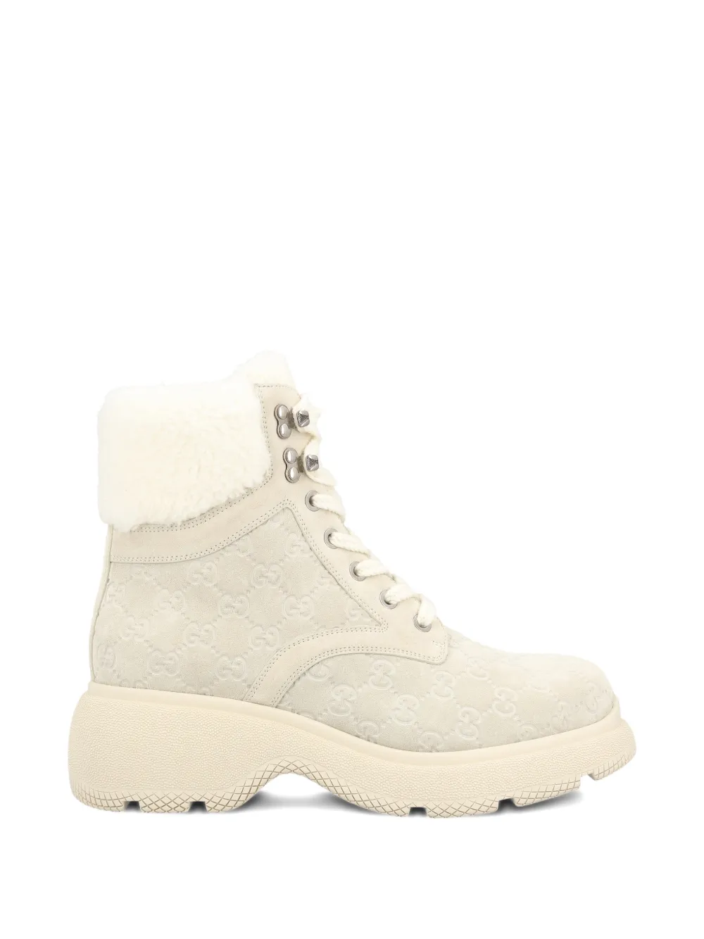 Gucci Schnürstiefel mit Logo-Muster - Nude