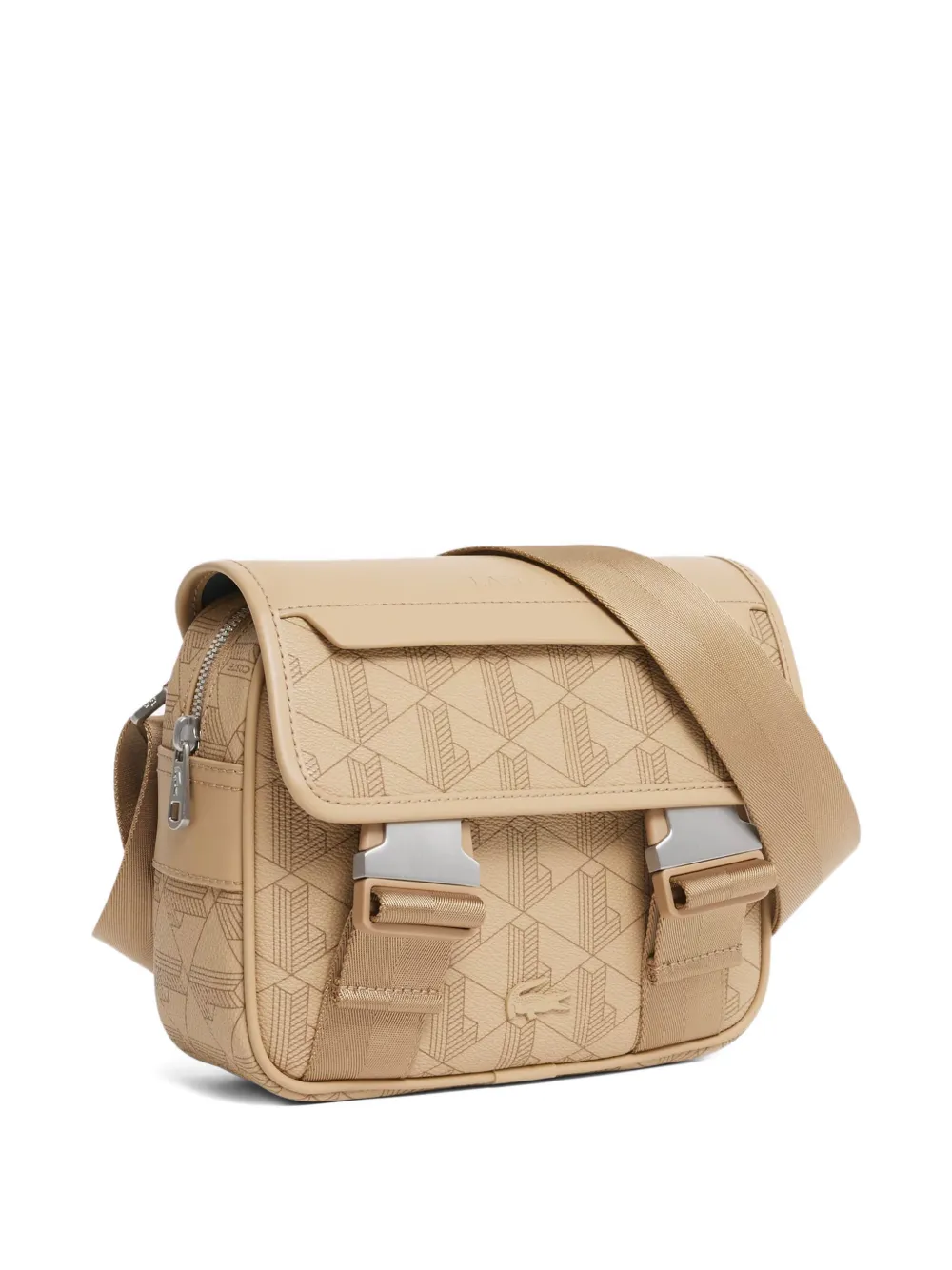  Lacoste Embossed Messenger Bag - Neutrals 