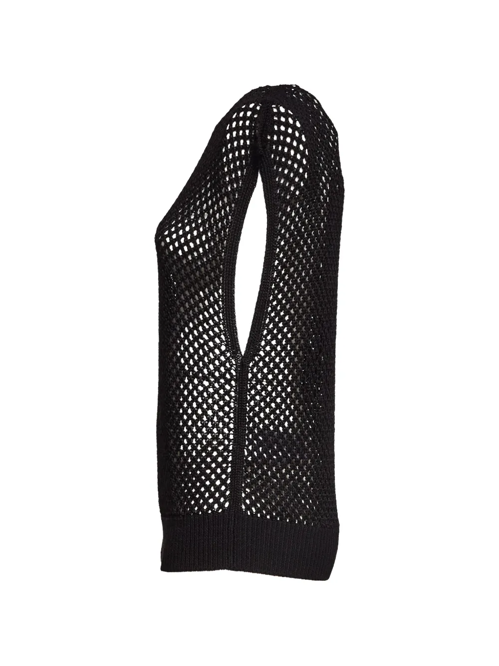  Dondup Round-neck Openwork Gilet - Black 