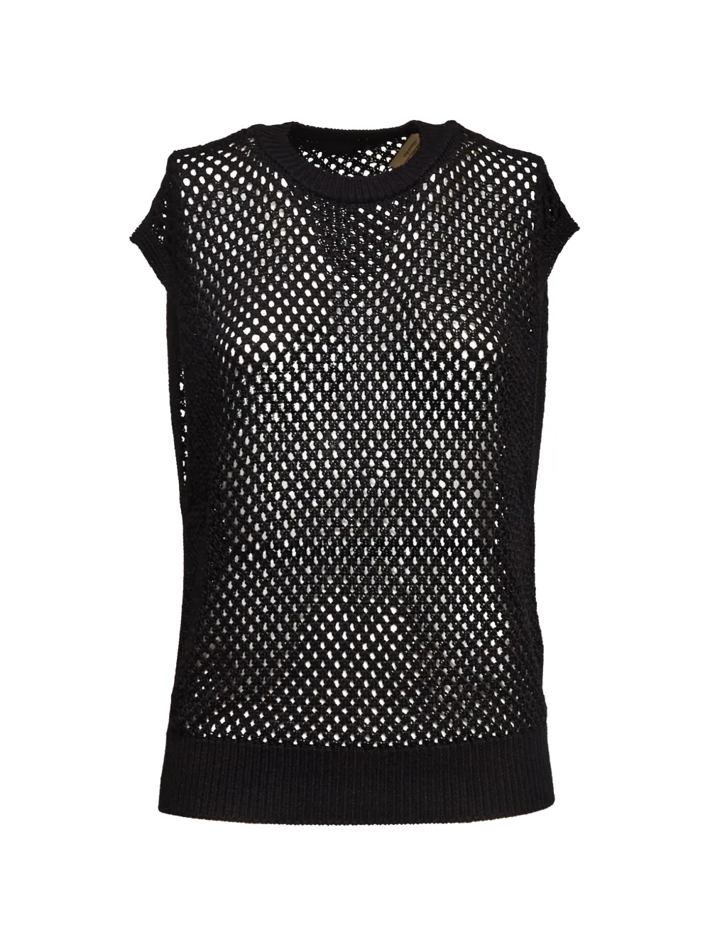 DONDUP round-neck openwork gilet - Nero