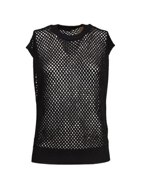 DONDUP round-neck openwork gilet