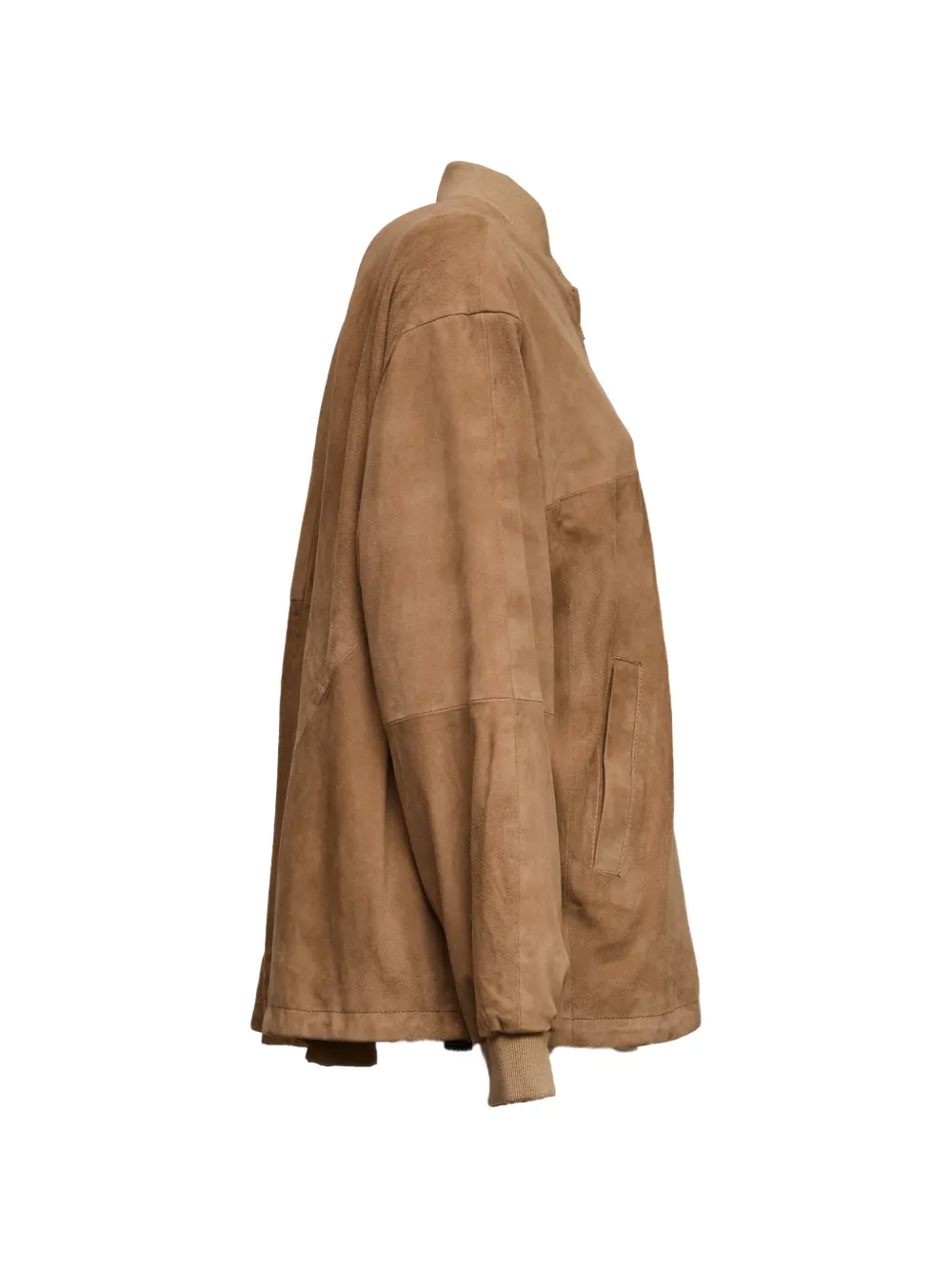  Department 5 Zip Ribbed Bomber Jacket - Brown 