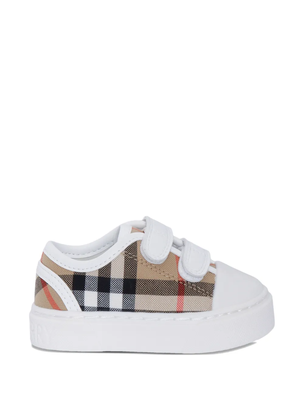 Burberry Kids Sneakers met klittenband Beige