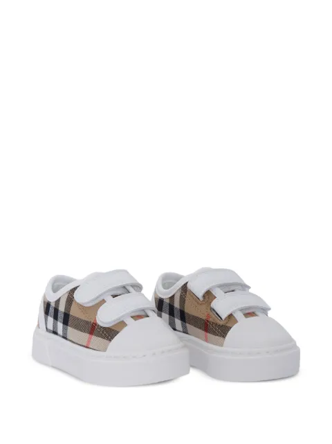 Burberry Kids checked touch-strap sneakers