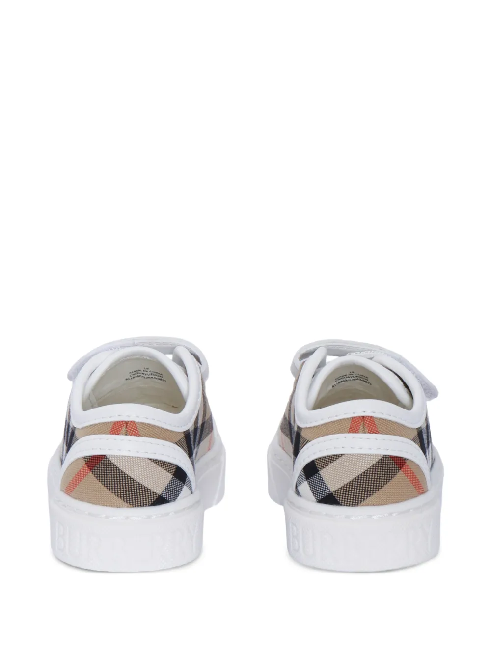 Burberry Kids Sneakers met klittenband Beige
