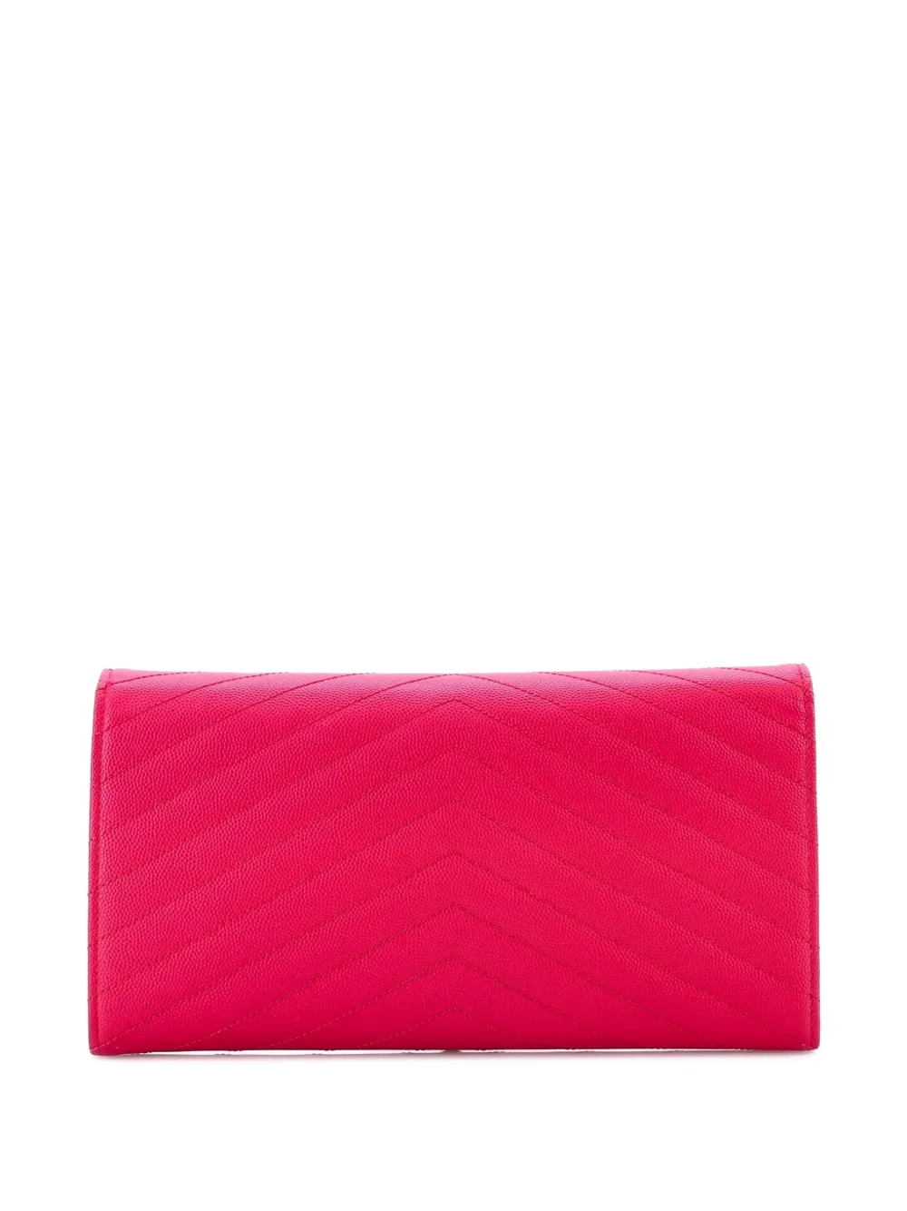  Saint Laurent Pre-owned Classic Monogram Flap Document Organizer Wallet Matelasse Chevron Leather Large Small Wallets - Pink 