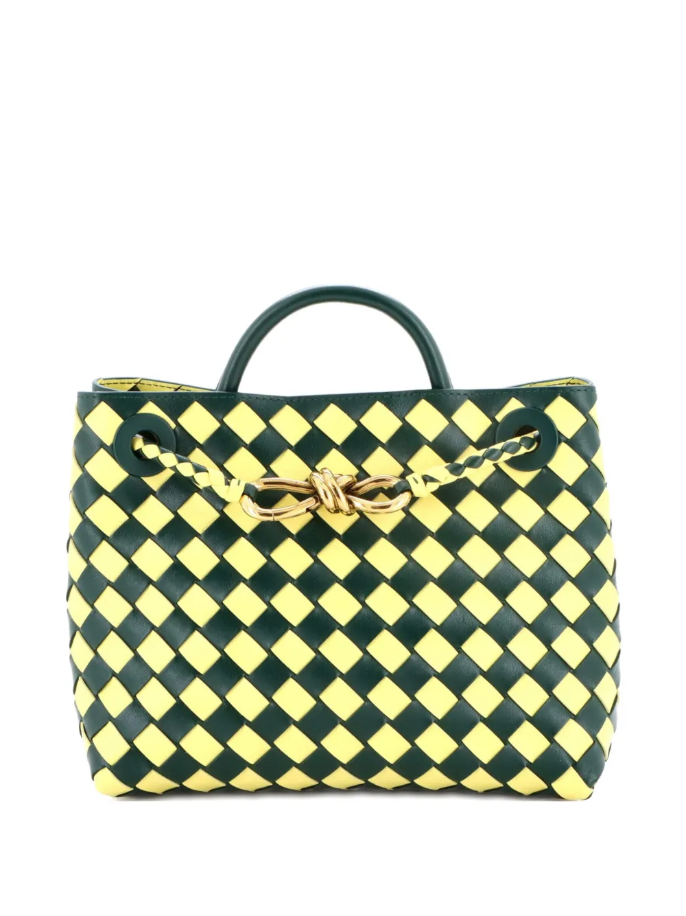 Bottega Veneta Pre-Owned Bicolor Andiamo Top Handle Bag Intrecciato Nappa satchel - Verde