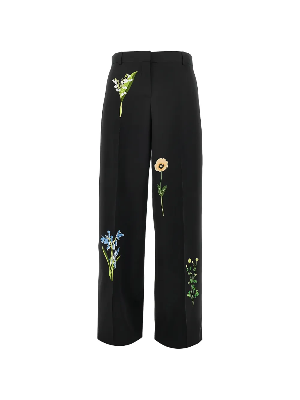 Stella McCartney floral-embroidered trousers - Nero