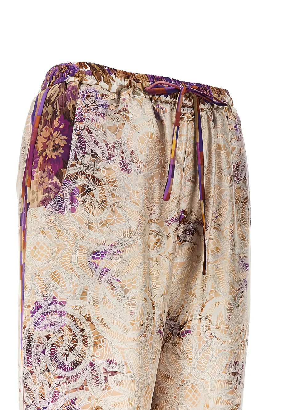 Pierre-Louis Mascia Broek met bloemenprint Beige