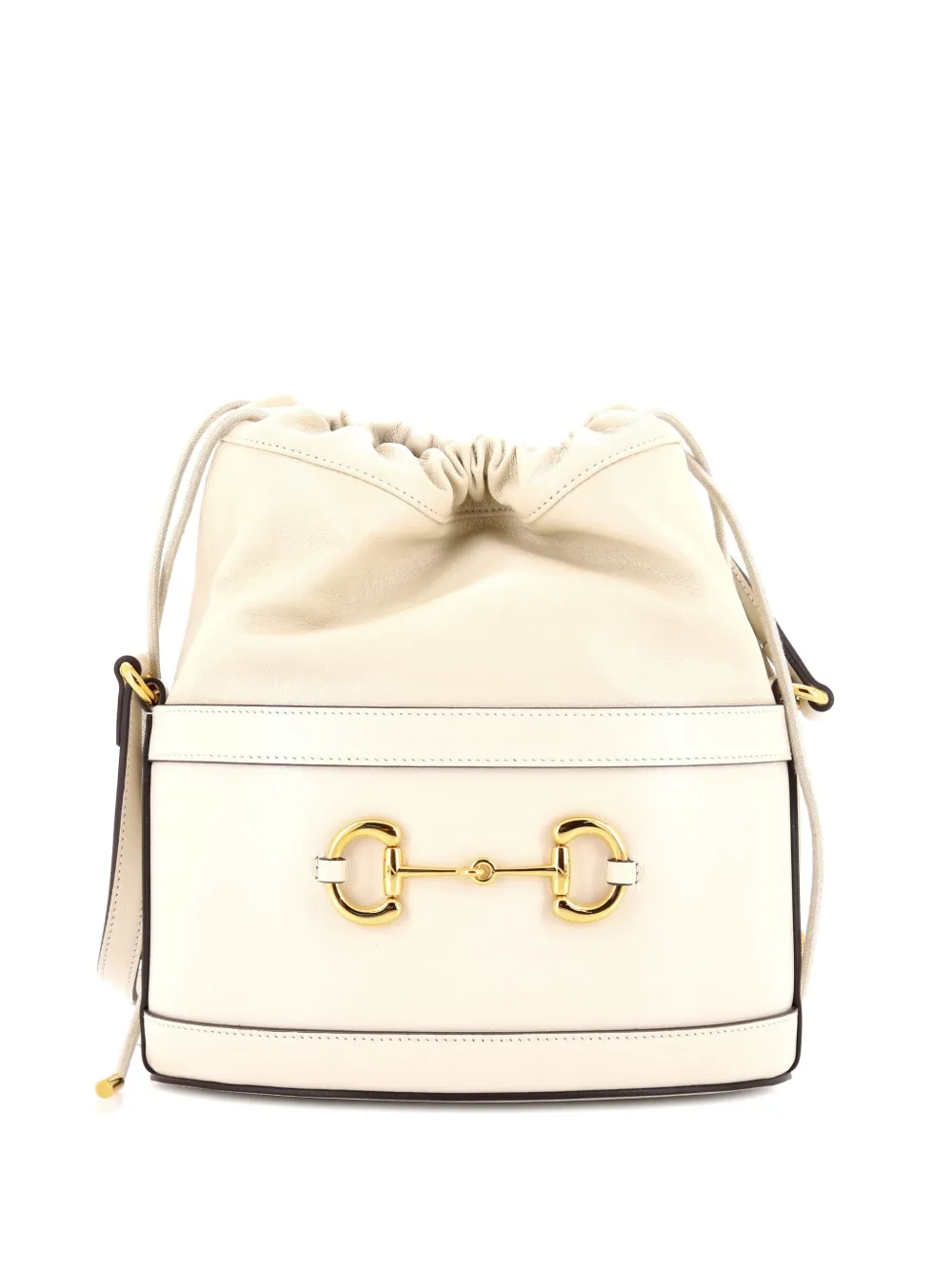 Gucci Pre-Owned Horsebit 1955 Crossbody Bag Leather Small bucket bag - Bianco