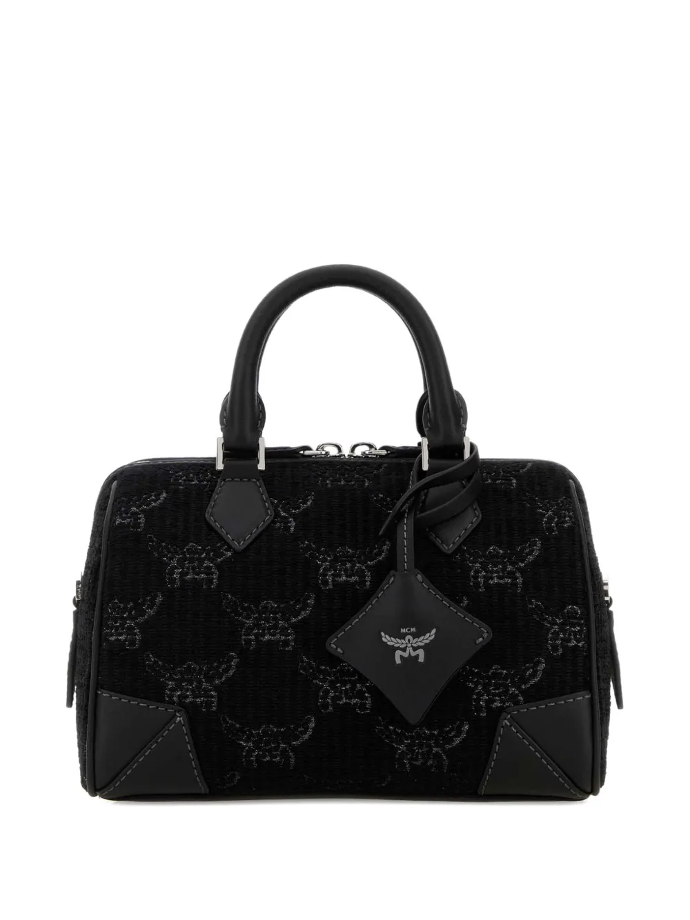 MCM Ella Boston jacquard top handle tote bag - Nero