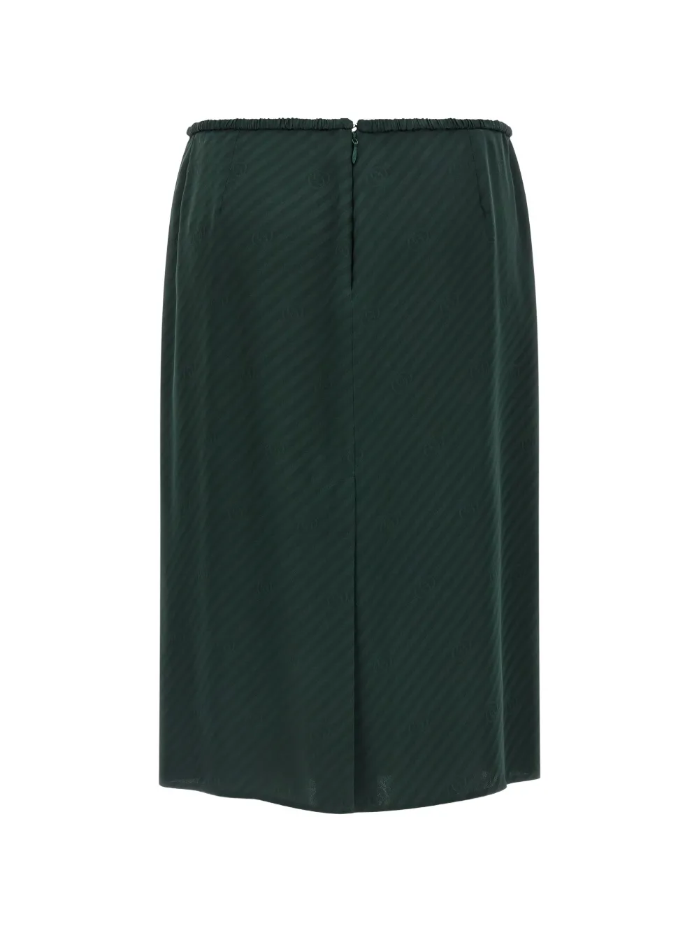  Gucci Logo Knit Silk Skirt - Green 