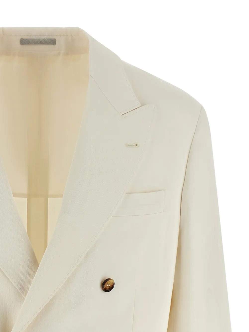 Brunello Cucinelli Blazer met puntige revers en knopen Wit