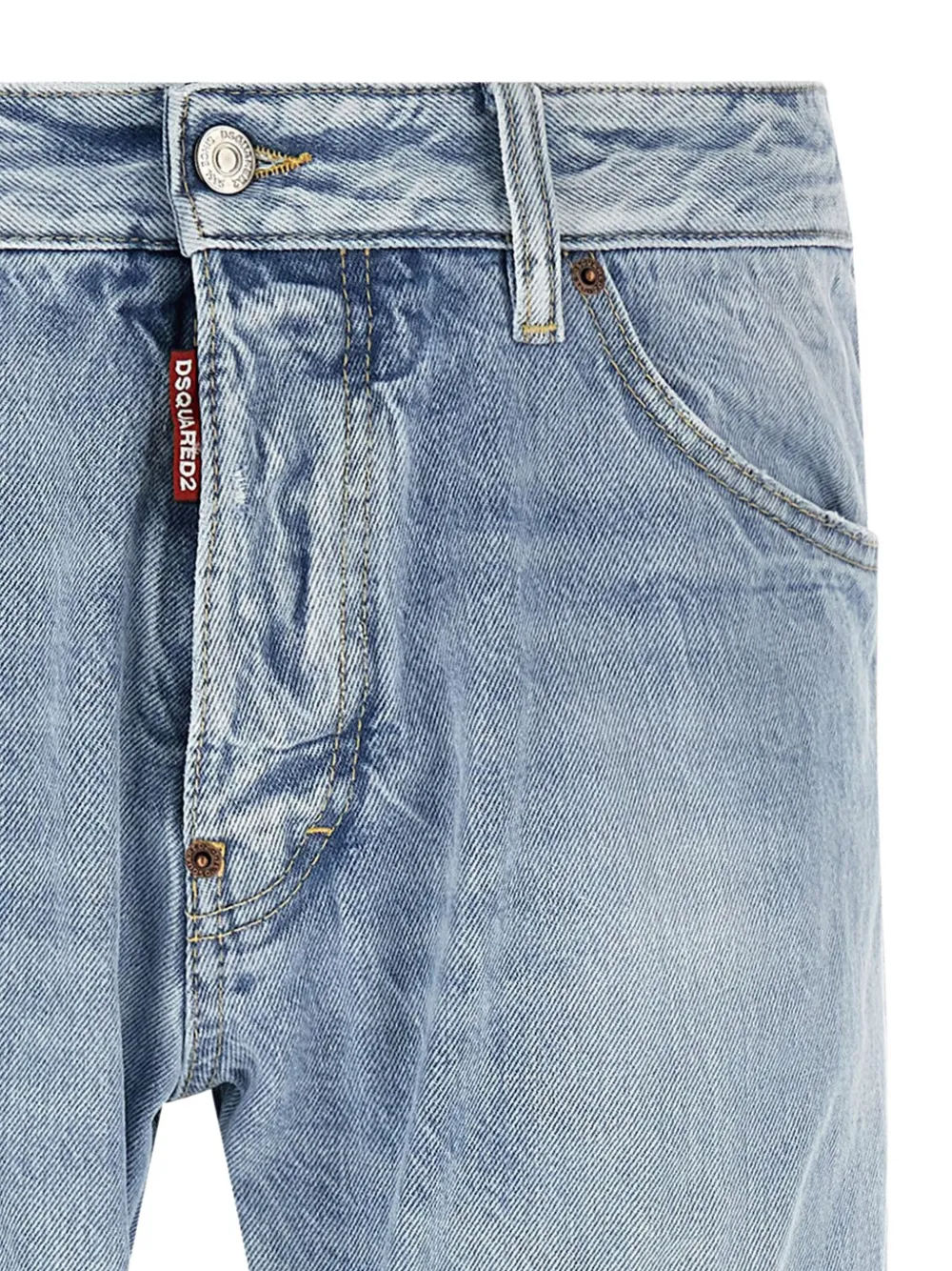 DSQUARED2 Gerafelde jeans met riemlussen Blauw