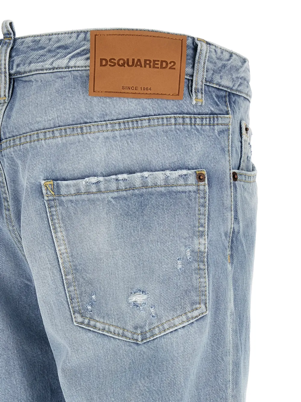 DSQUARED2 Gerafelde jeans met riemlussen Blauw