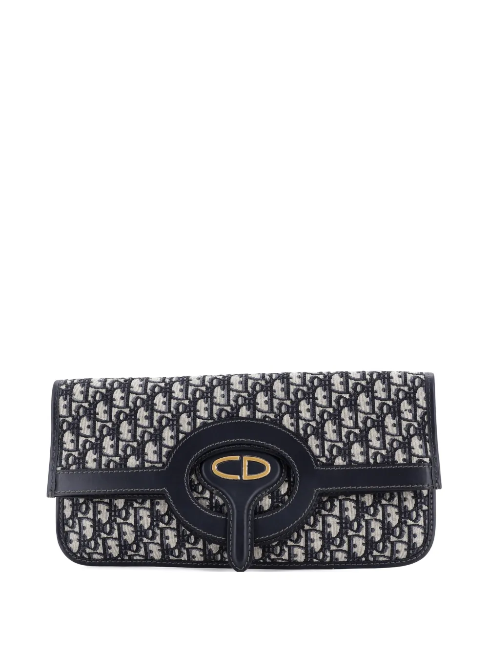 Christian Dior Pre-Owned Fold Over Oblique Canvas clutch bag - Blu