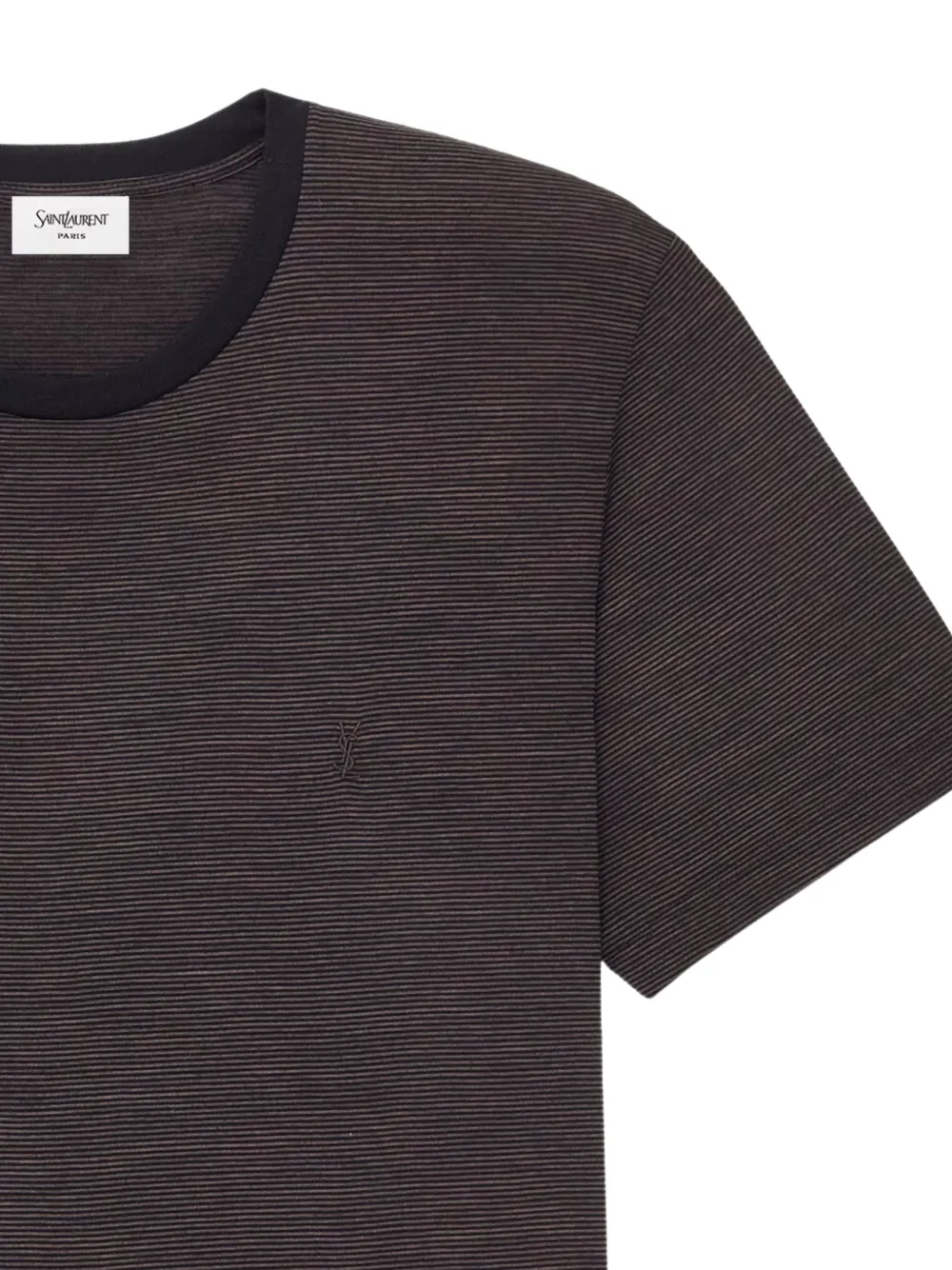 Saint Laurent Gestreept T-shirt Bruin