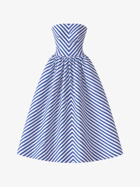 Self-Portrait striped midi dress