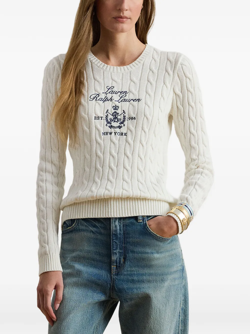 Lauren Ralph Lauren Kabelgebreide trui Wit