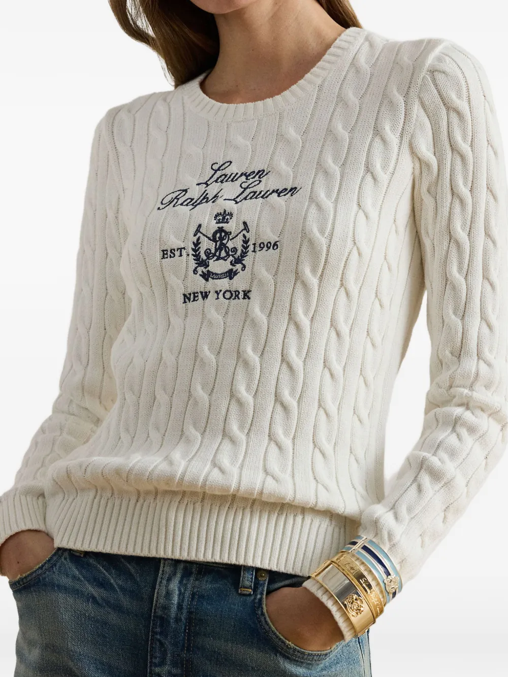 Lauren Ralph Lauren Kabelgebreide trui Wit
