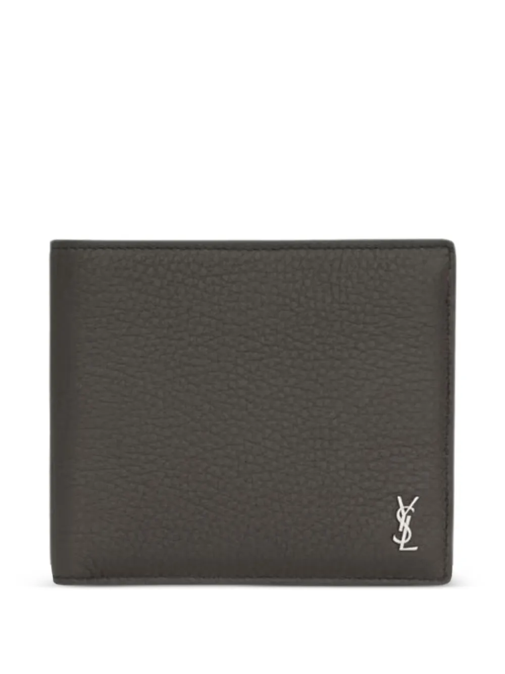 Saint Laurent logo calf leather wallet - Braun