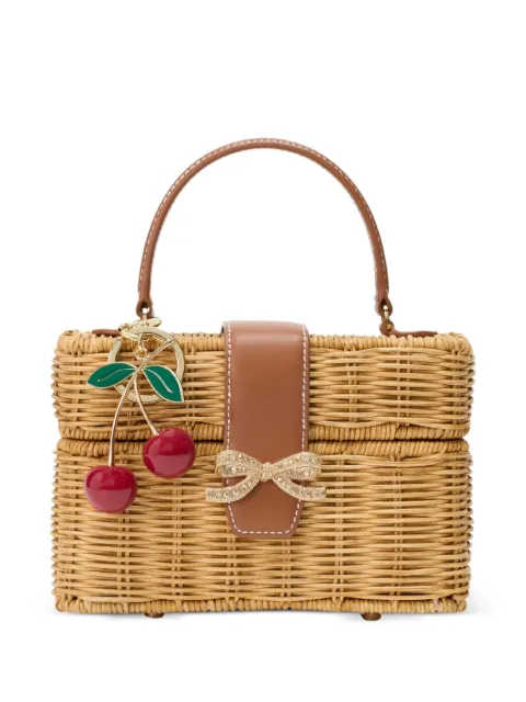 Self-Portrait bow-detail cherry-charm tote bag