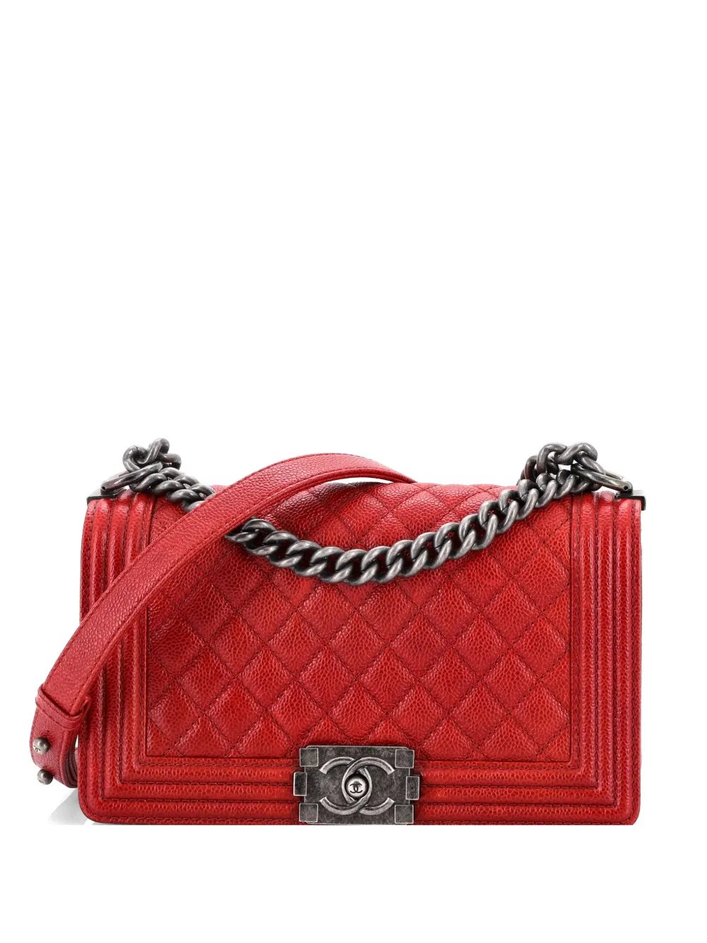 CHANEL Pre-Owned Borsa a tracolla Boy Flap media - Rosso