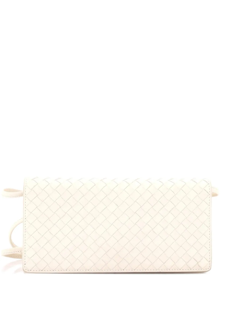Bottega Veneta Pre-Owned Knot Flap Intrecciato Nappa Mini crossbody bag - Bianco