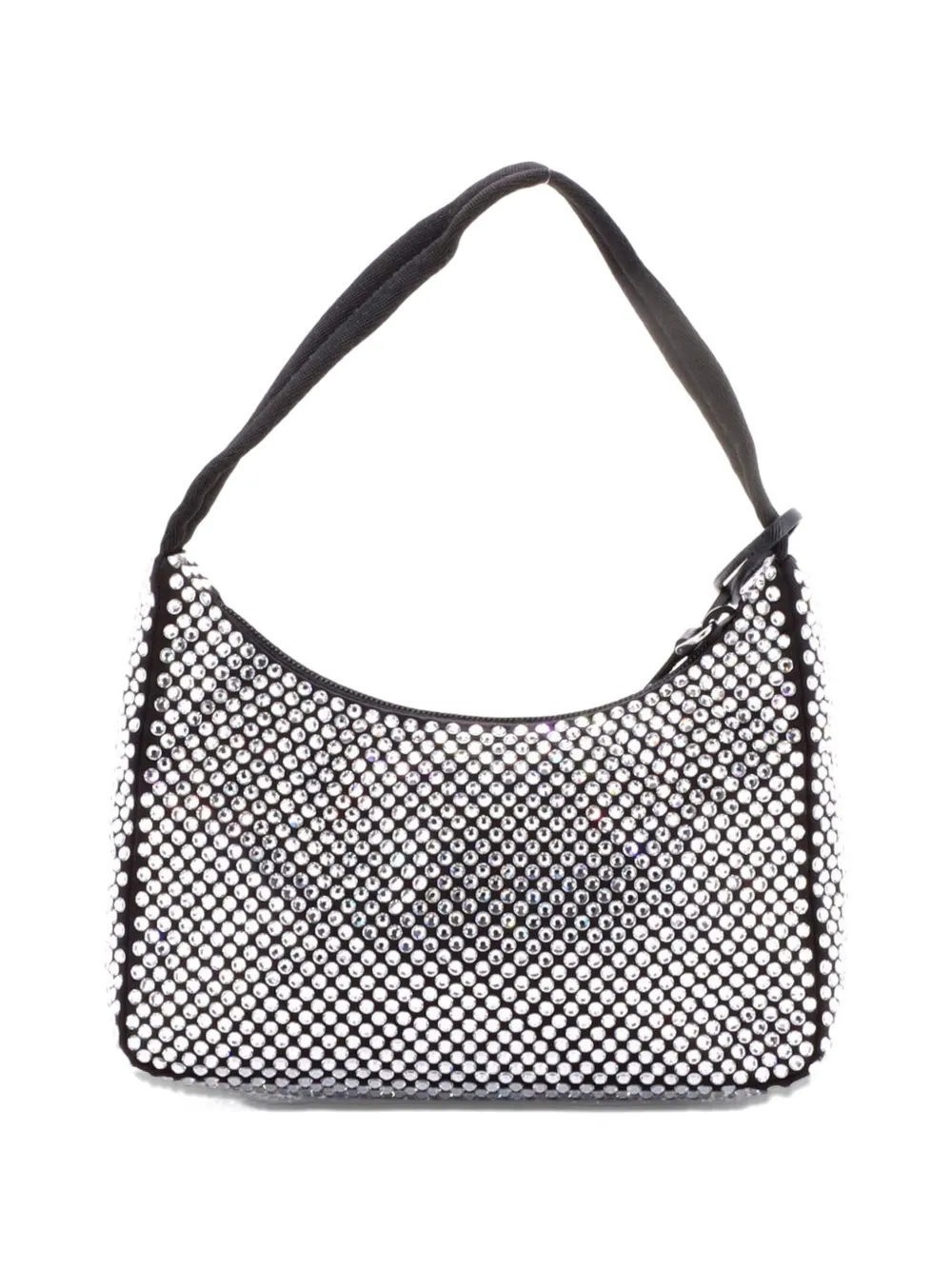 Re-Edition 2000 Crystal Embellished Satin Mini Hobo Bag