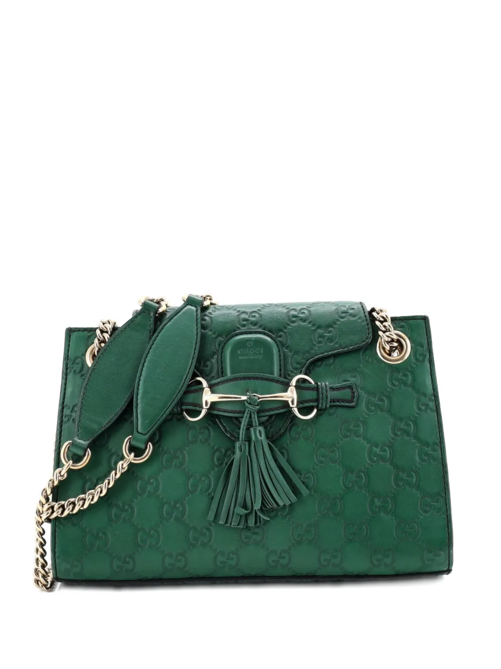 Gucci Pre-Owned Emily Chain Flap Guccissima Leather Small shoulder bag - Verde