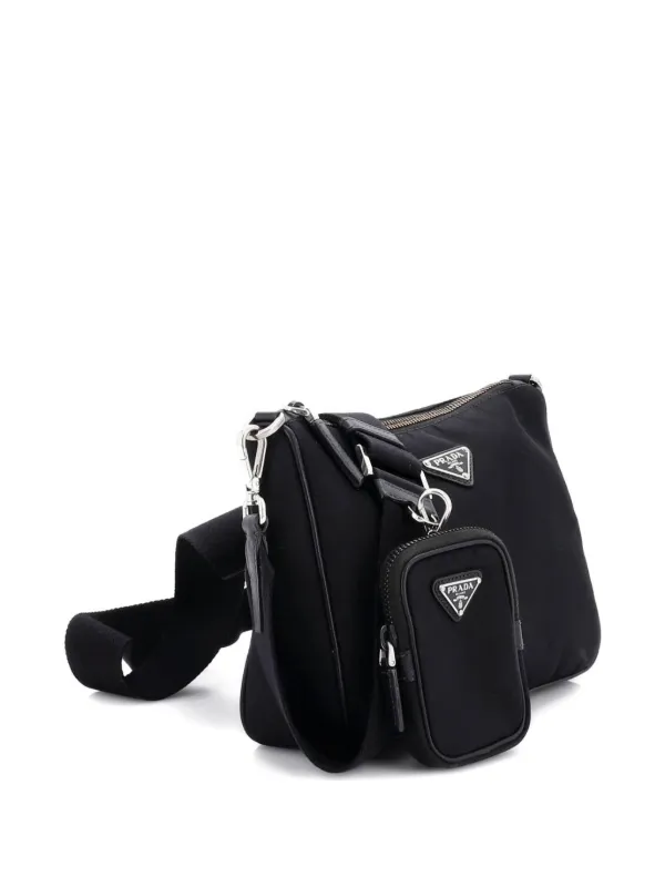 Prada Pre-Owned Re-Edition 2000 Double Zip Shoulder Bag Tessuto