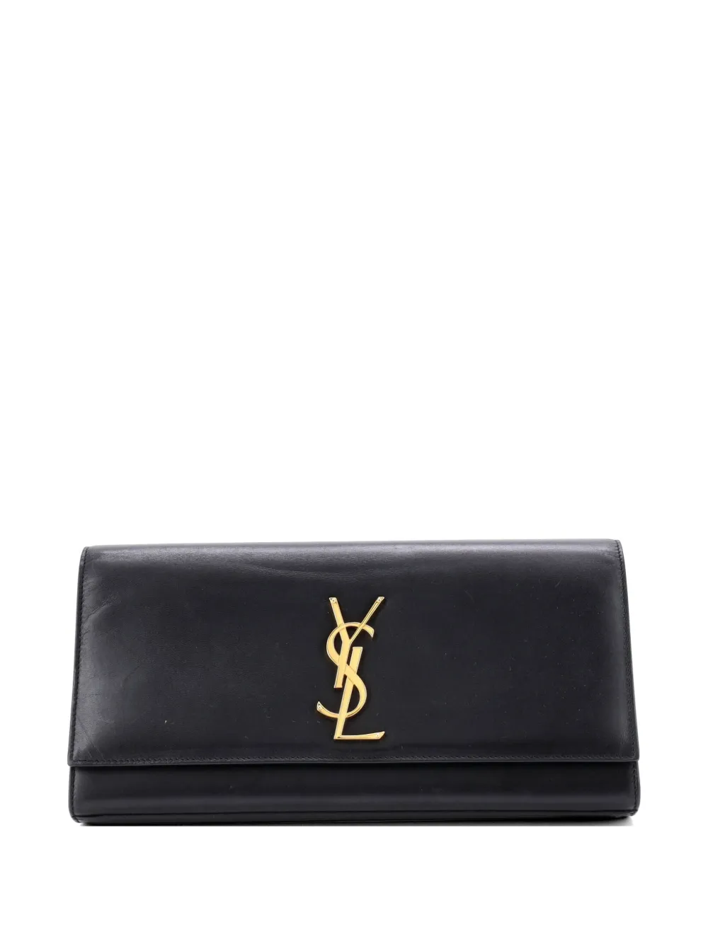 Saint Laurent Pre-Owned Clutch Classic Monogram lunga in pelle - Nero