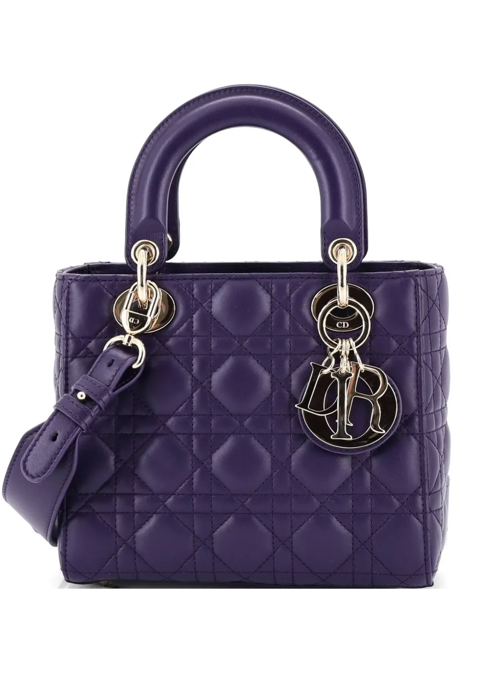 Christian Dior Pre-Owned Borsa a tracolla My ABCDior Lady Dior in pelle di agnello trapuntata con motivo Cannage - Viola