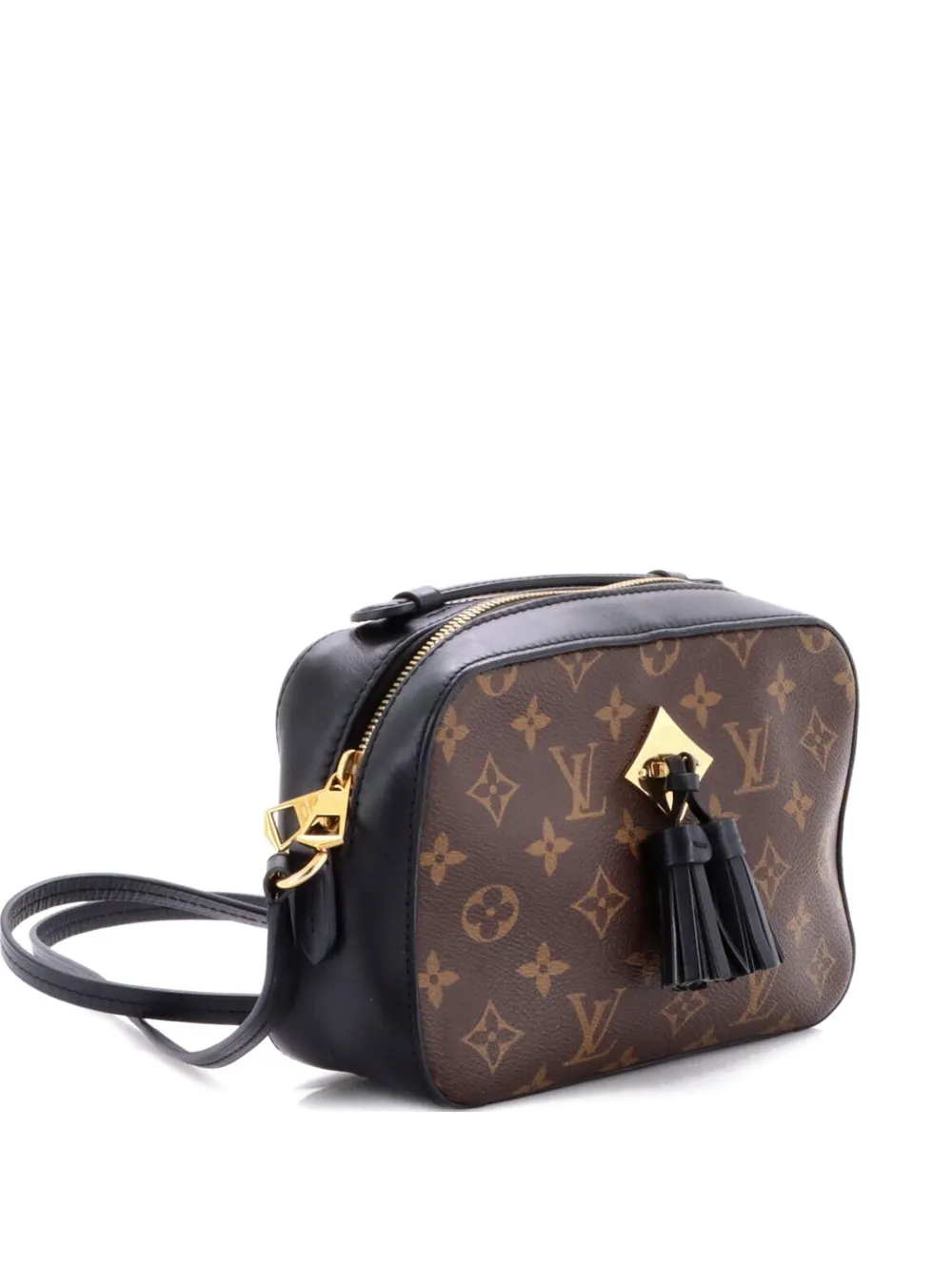 Louis Vuitton Pre-Owned Saintonge Handbag Monogram Canvas with Leather crossbody bag - Nero
