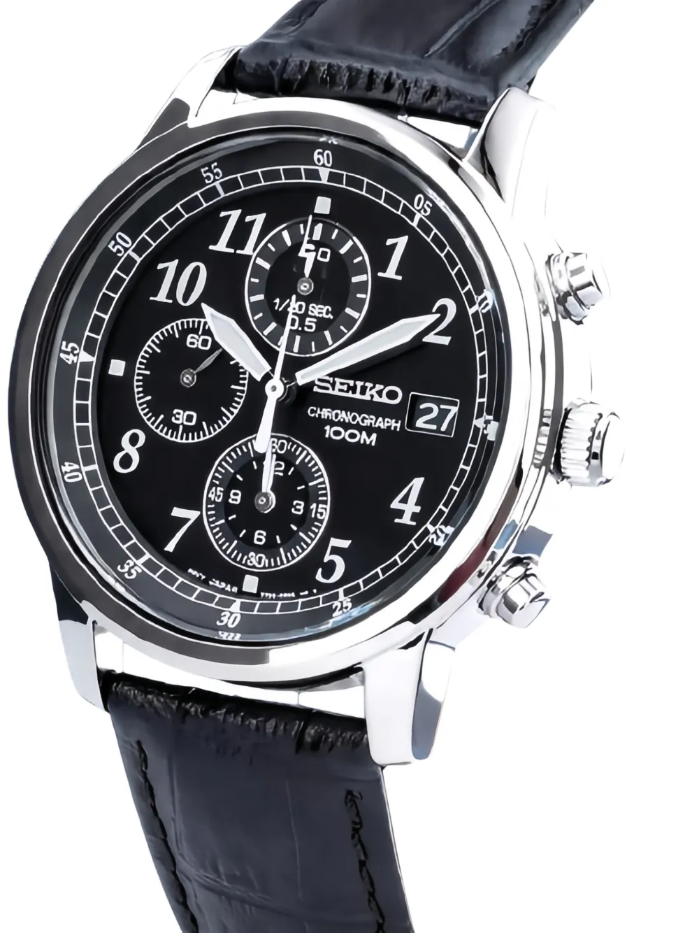 SEIKO PREOWNED Steel Chronograph 41mm watch - Schwarz