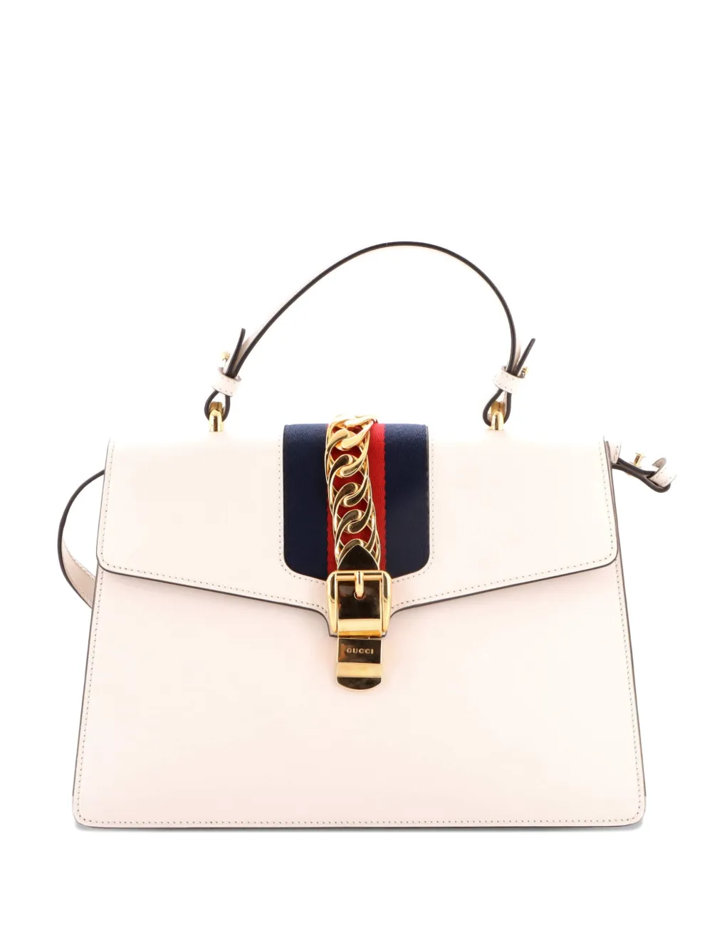Gucci Pre-Owned Borsa a tracolla Sylvie media in pelle con manico - Bianco