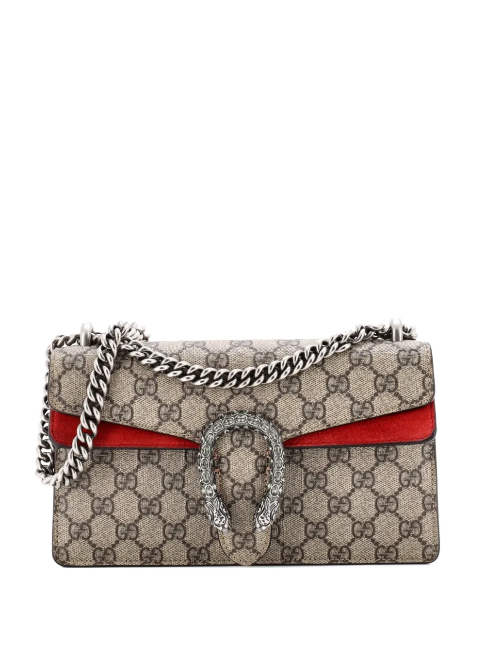Gucci Pre-Owned Dionysus Bag GG Coated Canvas with Crystal Embellished Metal Small shoulder bag - Marrone