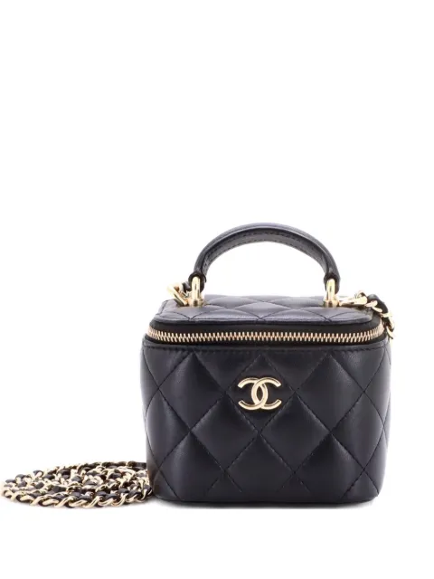 CHANEL Pre-Owned Classic Top Handle Vanity Case with Chain Quilted Lambskin Mini crossbody bag