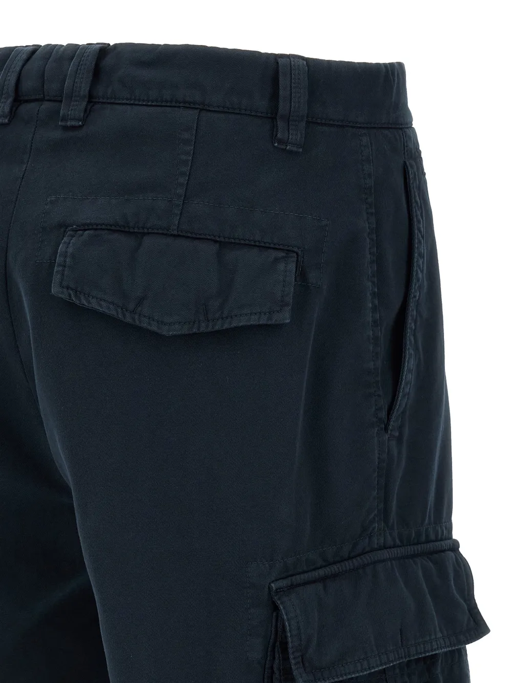 Brunello Cucinelli Cargo shorts met riemlus Blauw