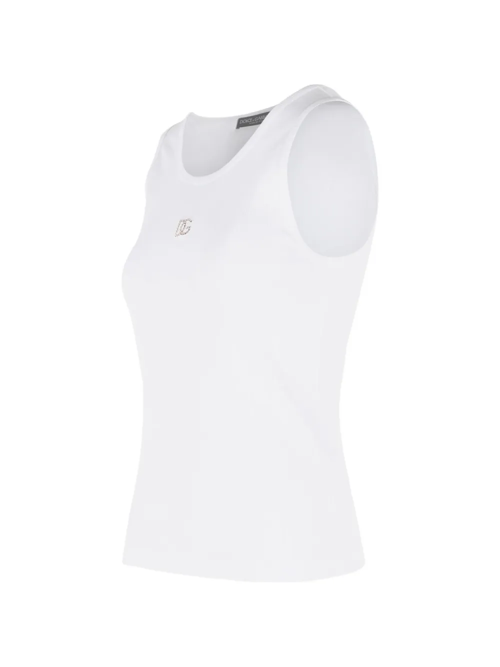 Dolce & Gabbana Geribbelde tanktop met logo Wit
