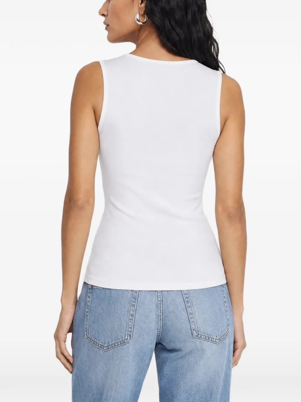Dolce & Gabbana Geribbelde tanktop met logo Wit