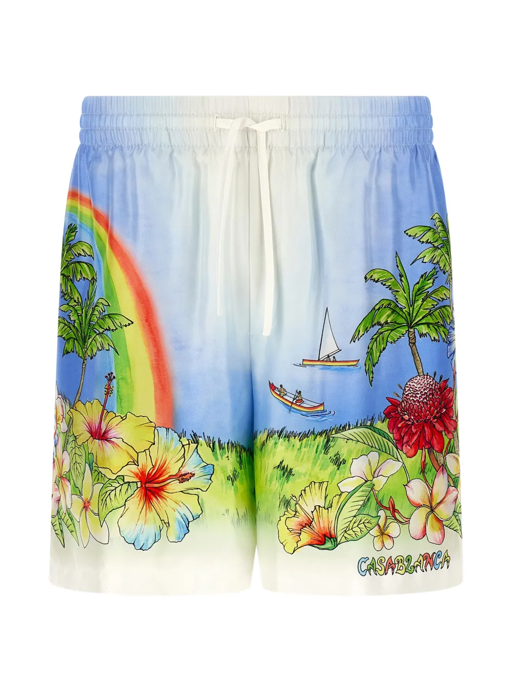 Casablanca Aloha print-detail shorts - Bianco