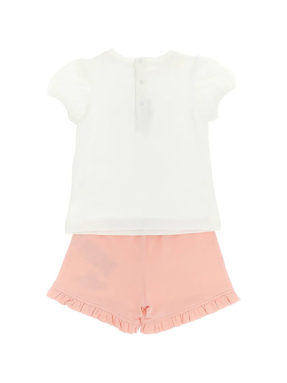 Moschino Kids Shortsset met ruches en beerprint Wit