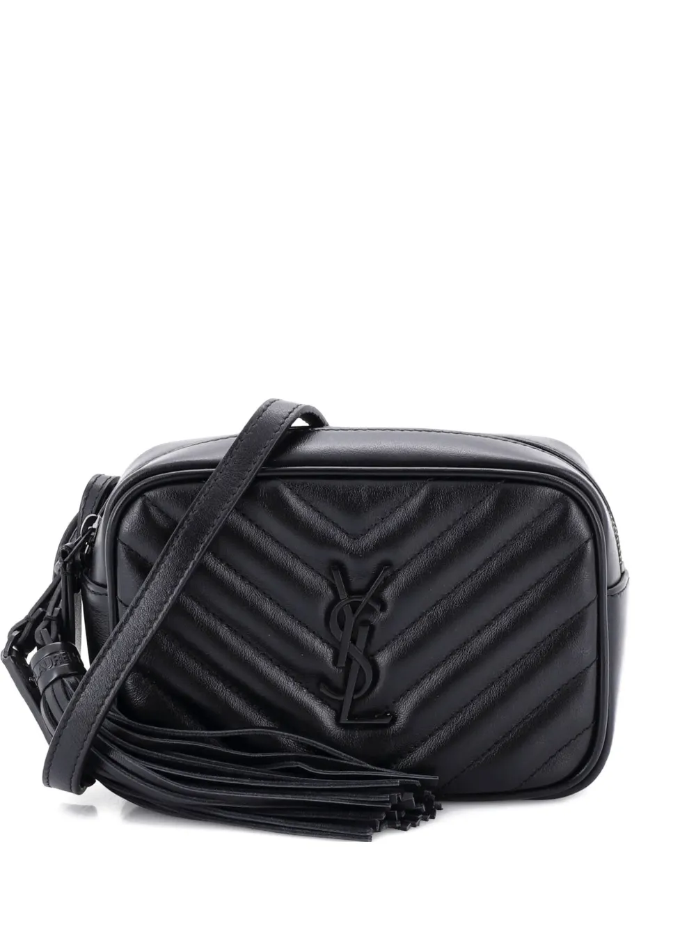 Saint Laurent Pre-Owned Lou Matelasse Chevron Leather belt bag - Nero