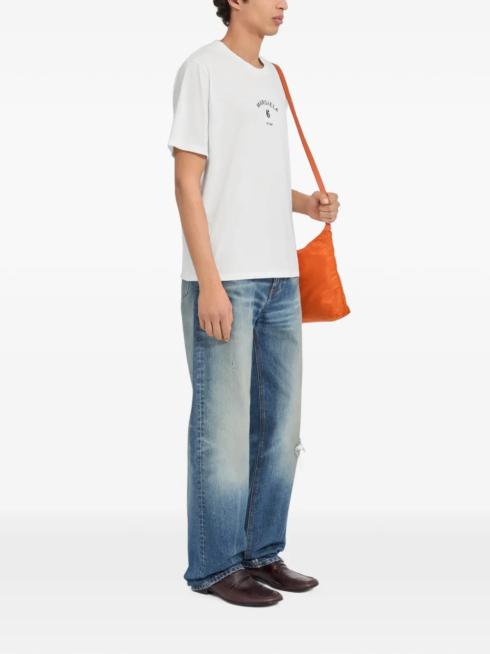 MM6 Maison Margiela T-shirt met logoprint Beige