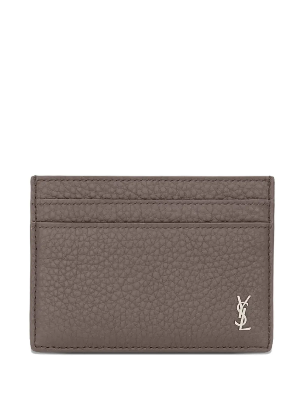 Saint Laurent logo leather cardholder - Grau