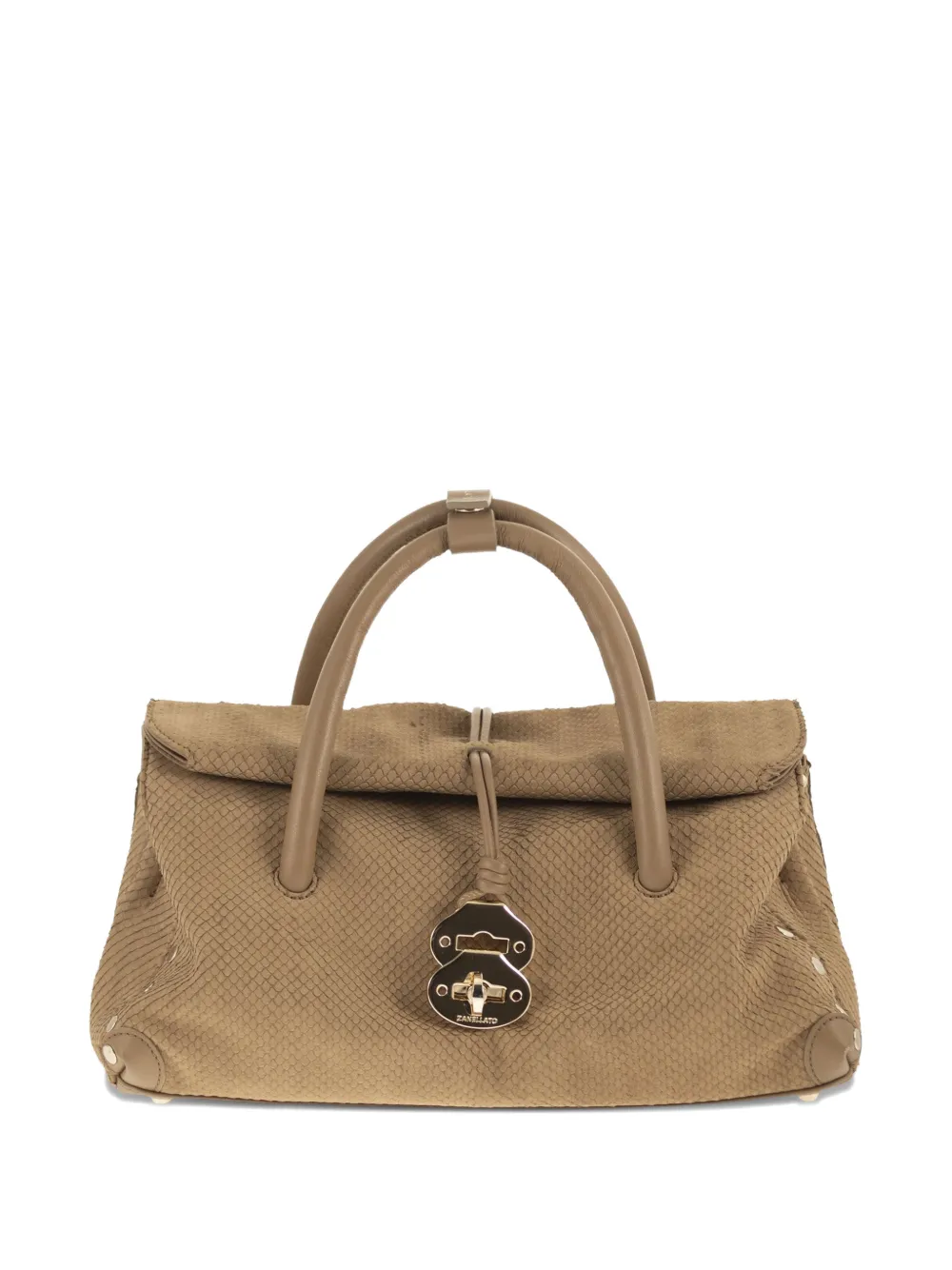 Zanellato twist-lock leather tote bag - Toni neutri