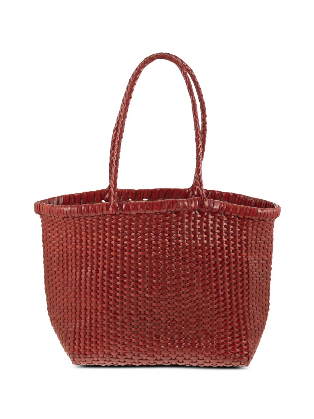 DRAGON DIFFUSION Weave braided-handle leather shoulder bag - Rosso