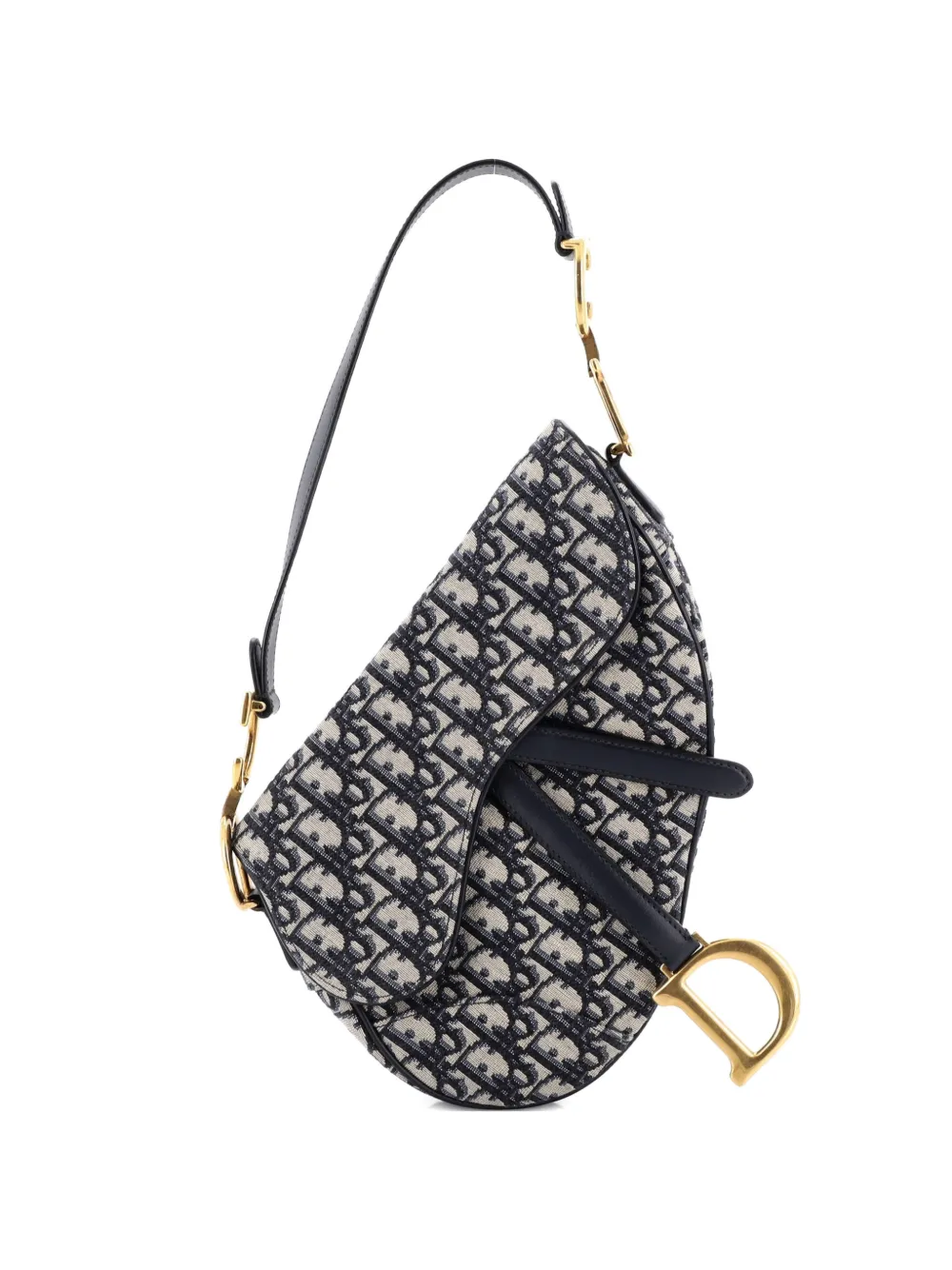 Christian Dior Pre-Owned Saddle Handbag Oblique Canvas Medium shoulder bag - Blu